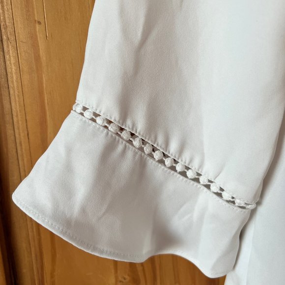 Chic White Boat Neck Blouse – Elegant, Workwear & Casual Top - Picture 3 of 3